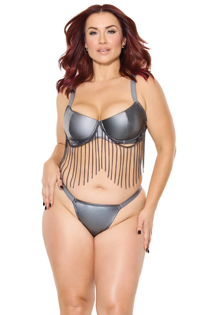 Gunmetal Glam Bra & Thong