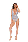 Dotted Mesh Cami Top With Embroidered Bodice Set