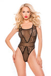 Allure 4-1372K  Rosalie Sheer Mesh Lace Teddy