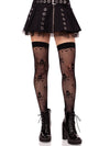 Skull Net Thigh High Stockings