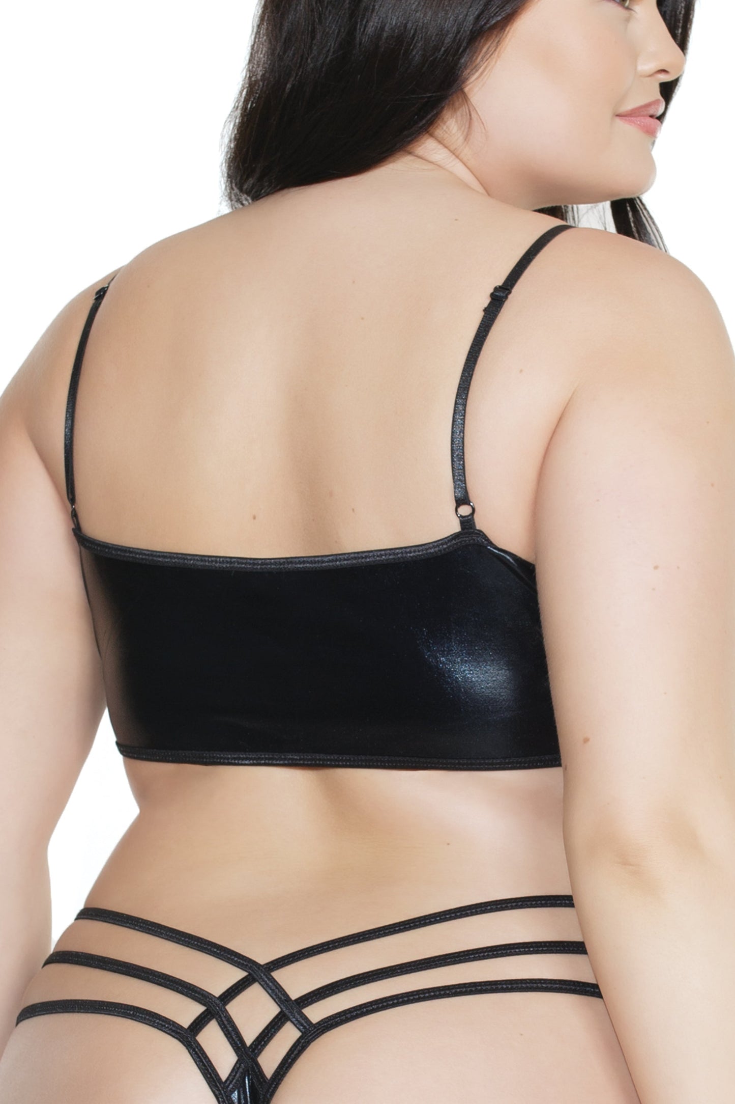 Coquette 7236X Plus Wetlook Bralette With Strappy Front