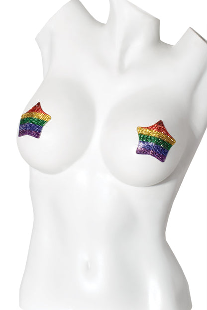 Coquette 7265 Rhinestone Star Rainbow Pasty