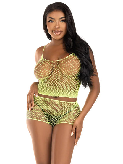 Leg Avenue Sparks Fly Tank Top and Boy Shorts Set