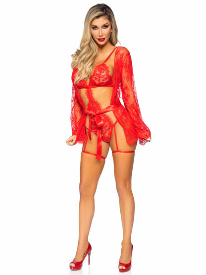 Leg Avenue  Eyelash Lace Garter Teddy  86123