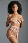 Allure A1126P Bustier with Leg Bands & Open G-String