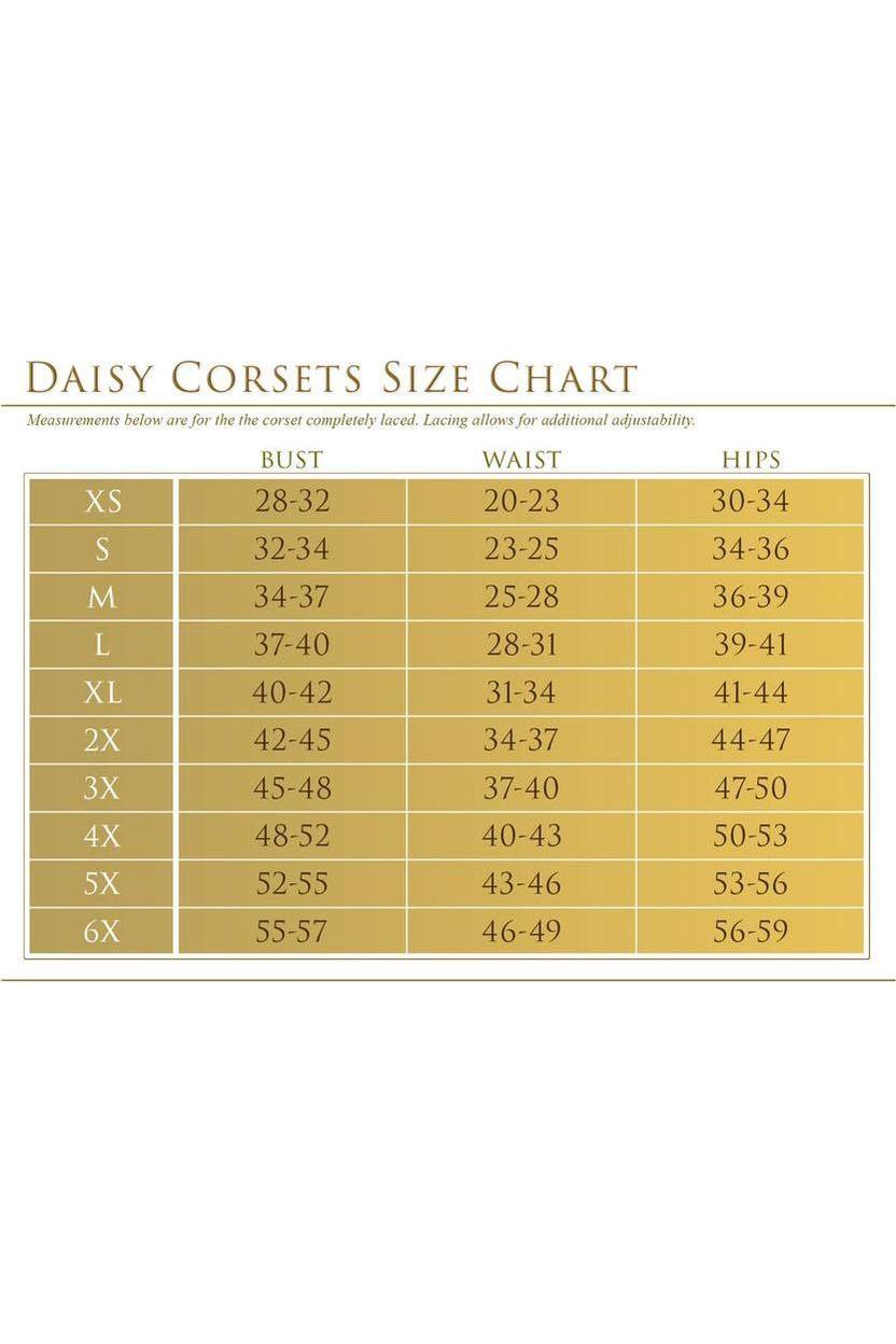 Daisy Corset White Brocade Overbust Corset W/Busk Closure