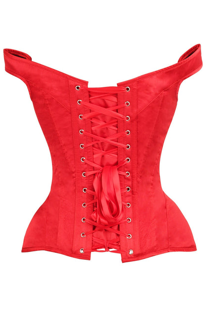 Daisy TD-218 Red Satin Steel Boned Corset w/Straps
