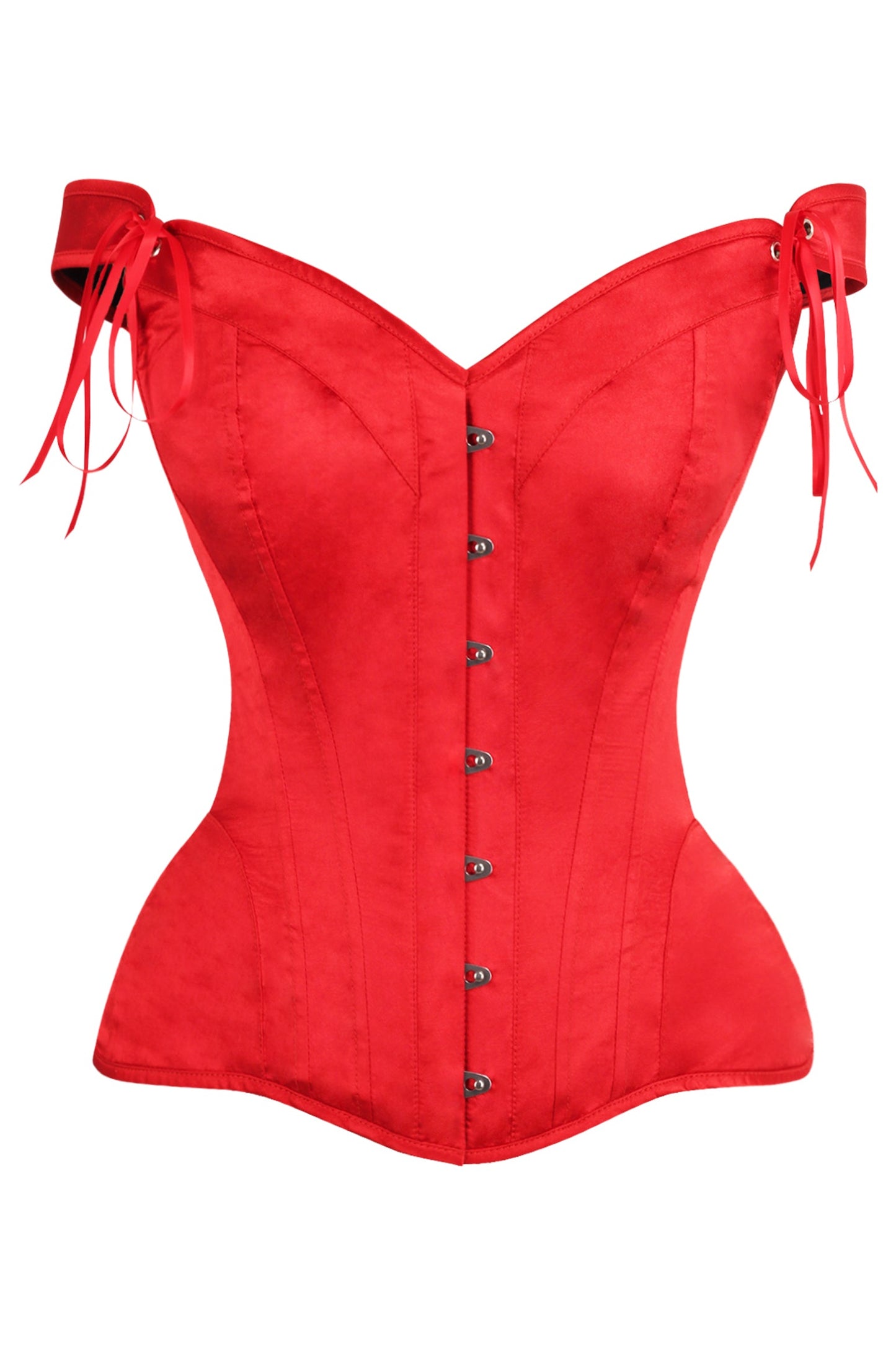 Daisy TD-218 Red Satin Steel Boned Corset w/Straps