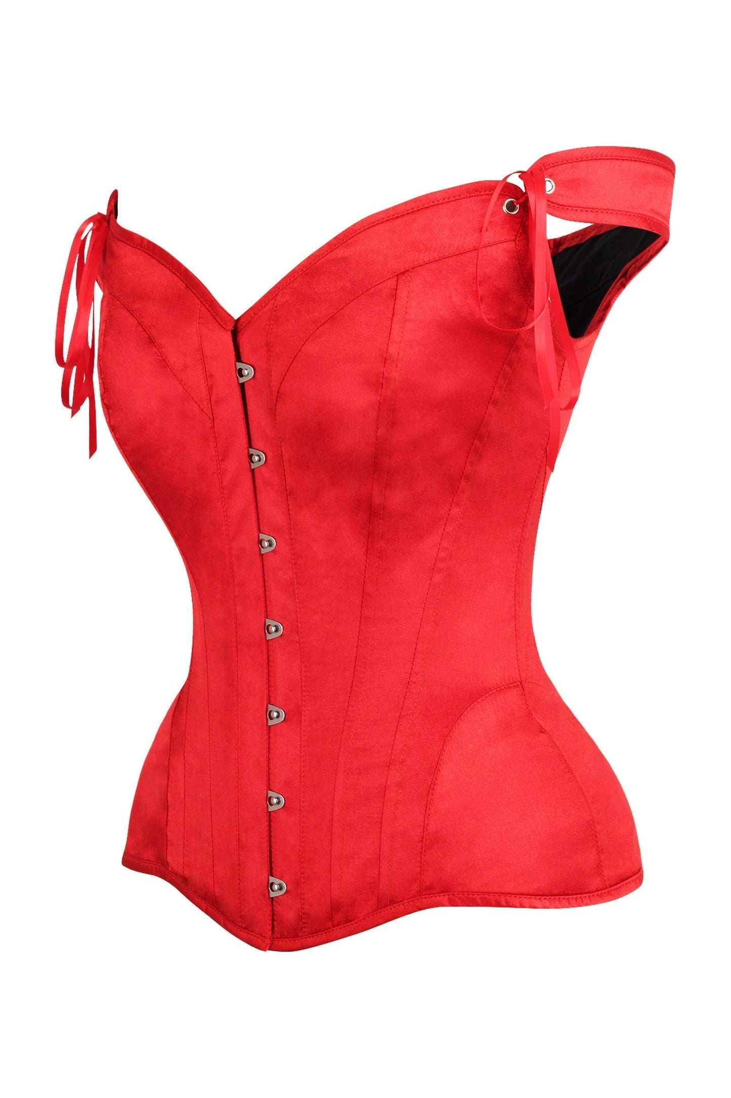 Daisy TD-218 Red Satin Steel Boned Corset w/Straps