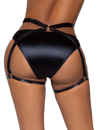 Side Piece Wet Look Butt Harness