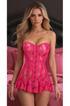 Daisy Corset Fuchsia Sheer Lace Corset Dress