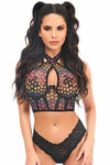 Daisy LV-1531 Rainbow Stars Mesh Underwire Cincher w/Built In Halter Top