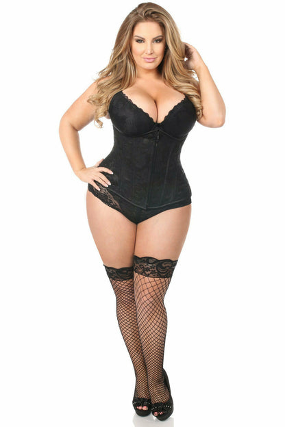 Daisy Black Underbust Corset w/Black Lace Overlay LV-64