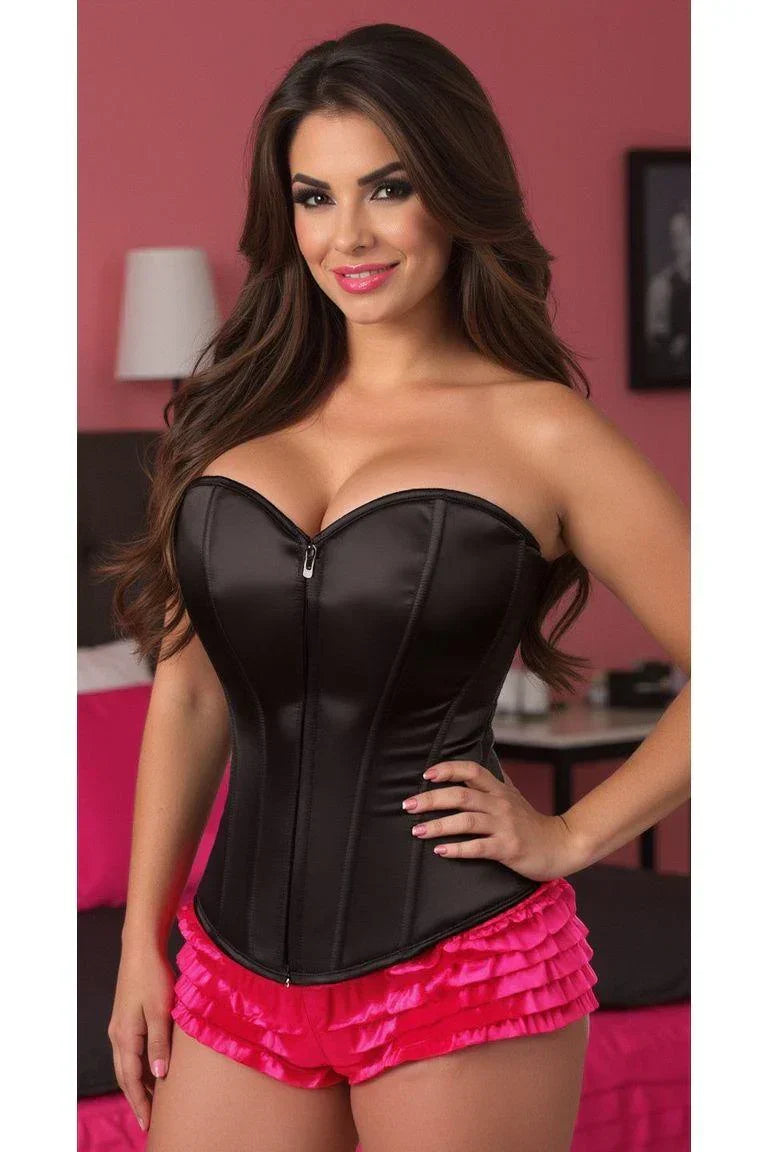 Daisy Black Sweetheart Front Zipper Corset LV-74