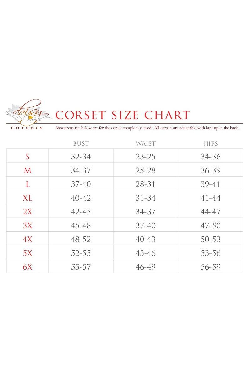 Daisy TD-195 Black Patent & Nude Mesh Steel Boned Overbust Corset