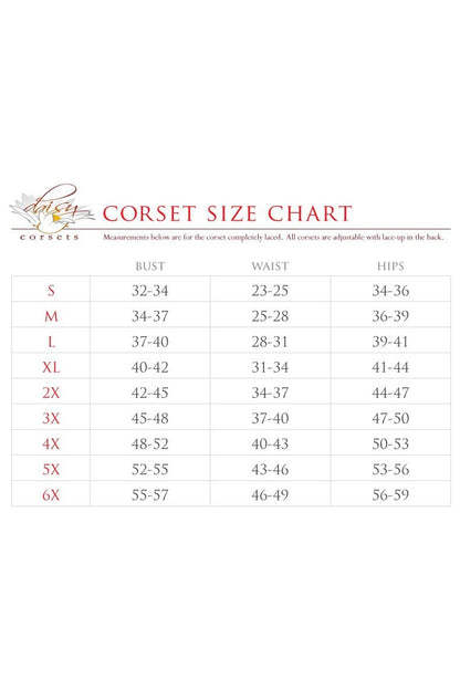 Daisy TD-188 Black Velvet Steel Boned Overbust Corset