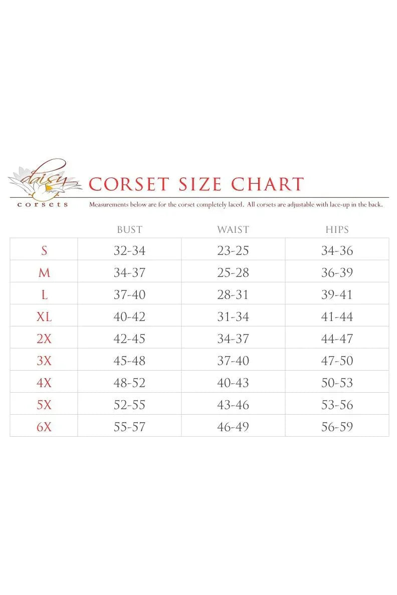 Daisy TD-1210 CURVY Brocade Double Steel Boned OverBust Corset
