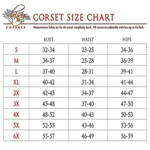 Daisy Corsets TD-414 Black Cotton Steel Boned Overbust Corset