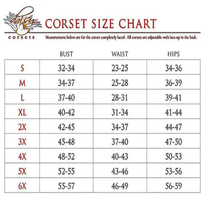*Daisy TD-161 Black/Red Steel Boned Burlesque Corset