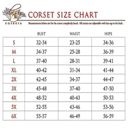 Daisy Corsets TD-437 Burlesque Underbust Corset w/Gold Fringe