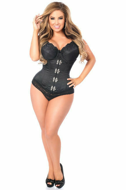 Daisy Black Steel Boned Underbust Corset w/Clasp Closure TD-137