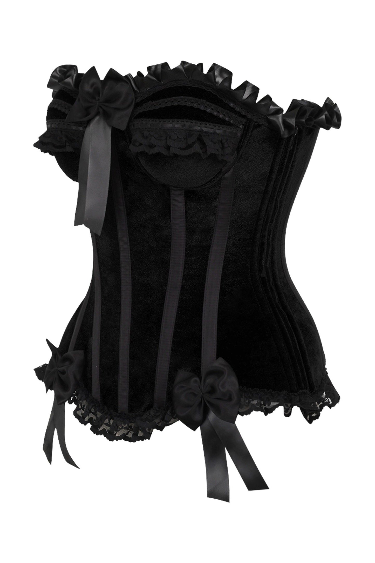 Daisy TD-173 Black Velvet Steel Boned Burlesque Corset