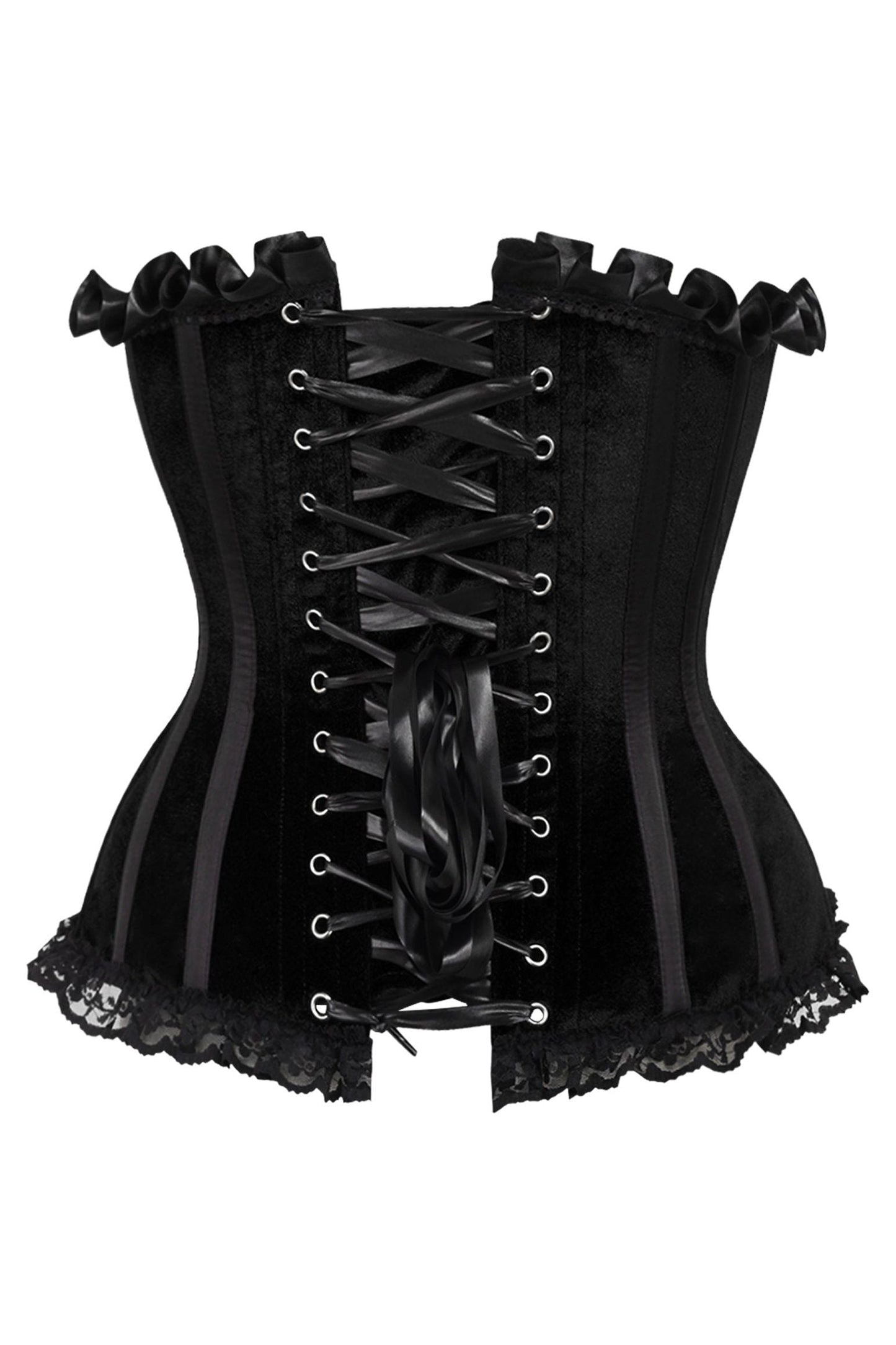 Daisy TD-173 Black Velvet Steel Boned Burlesque Corset