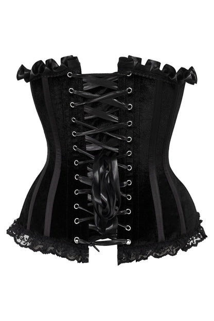 Daisy TD-173 Black Velvet Steel Boned Burlesque Corset