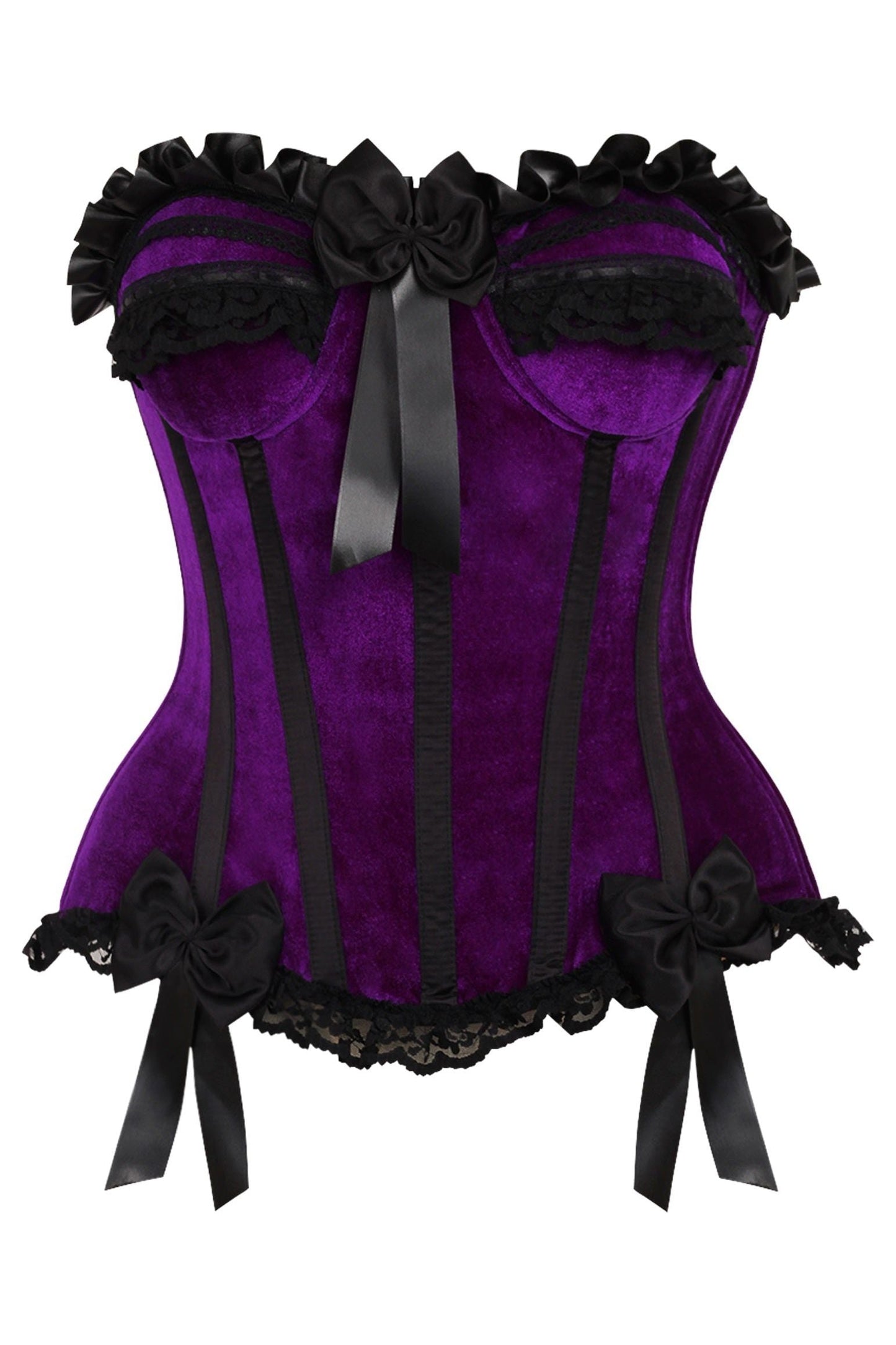 Daisy TD-175 Purple Velvet Steel Boned Burlesque Corset