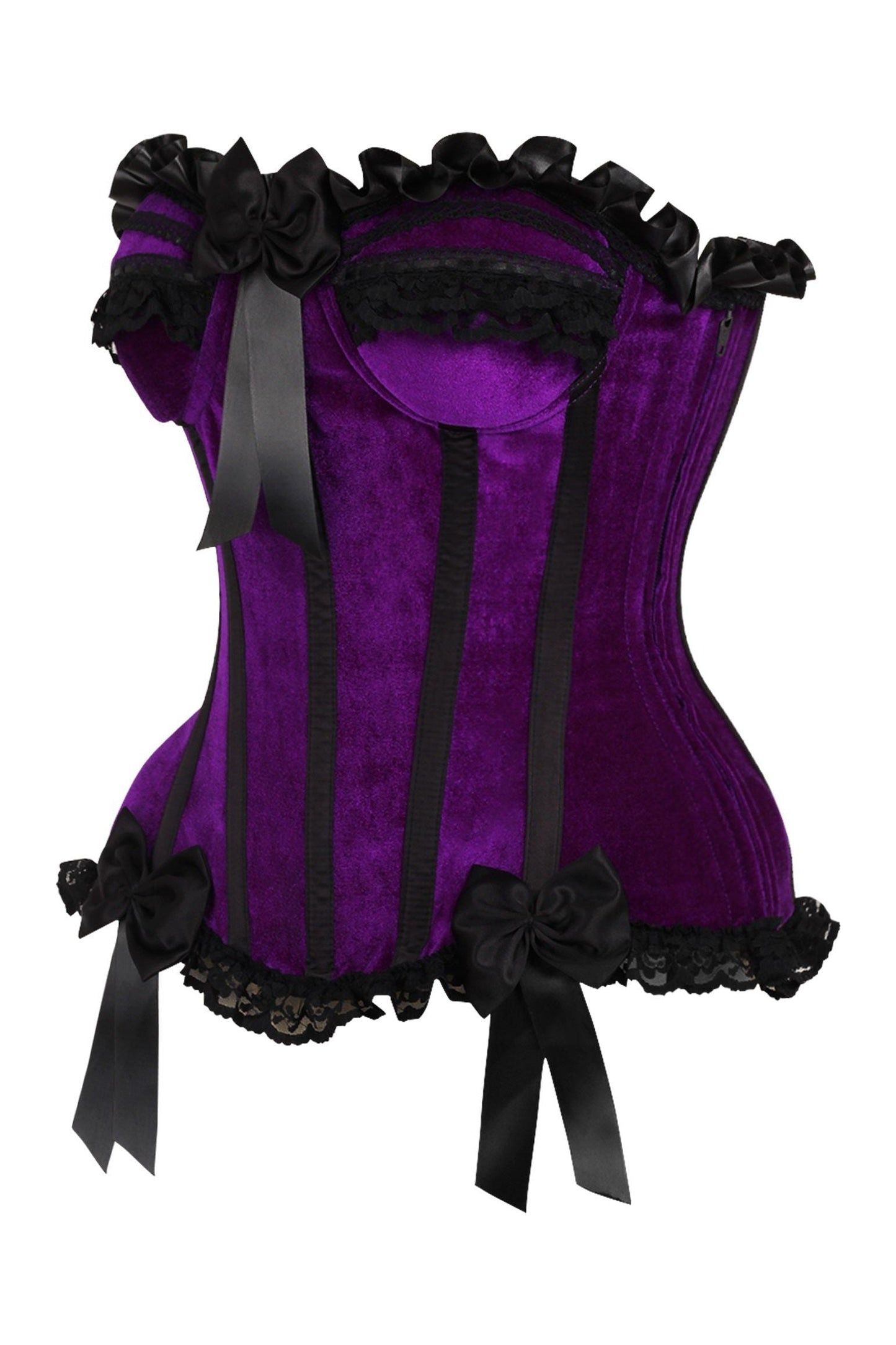 Daisy TD-175 Purple Velvet Steel Boned Burlesque Corset