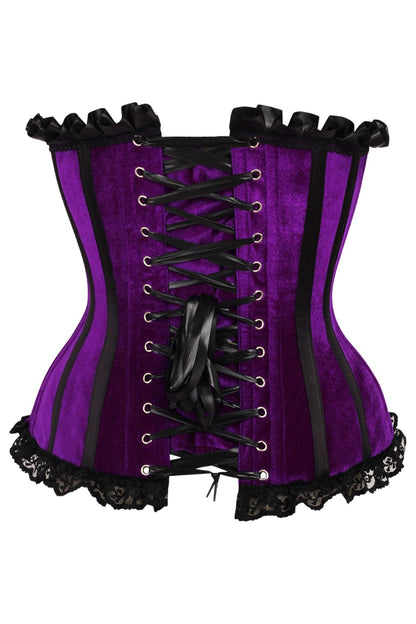 Daisy TD-175 Purple Velvet Steel Boned Burlesque Corset