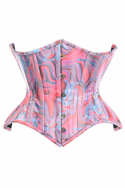 Daisy TD-1844 Retro Swirl Steel Boned Curvy Cut Underbust Cincher Corset
