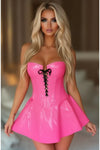 Daisy Corset Hot Pink Patent Steel Boned Corseted Dress