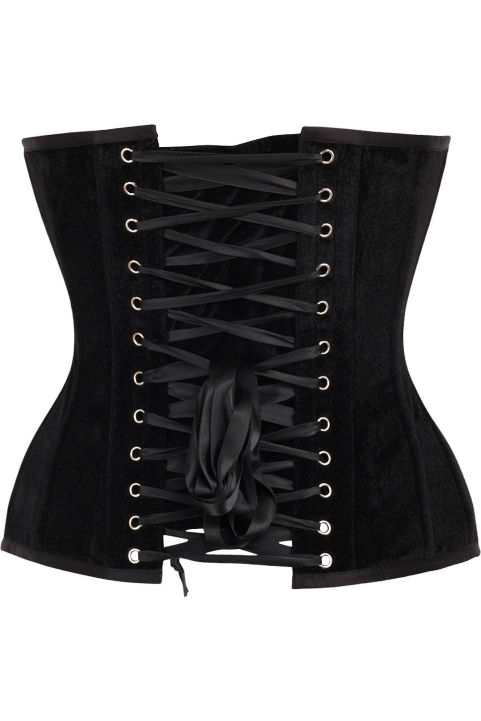 Daisy TD-188 Black Velvet Steel Boned Overbust Corset