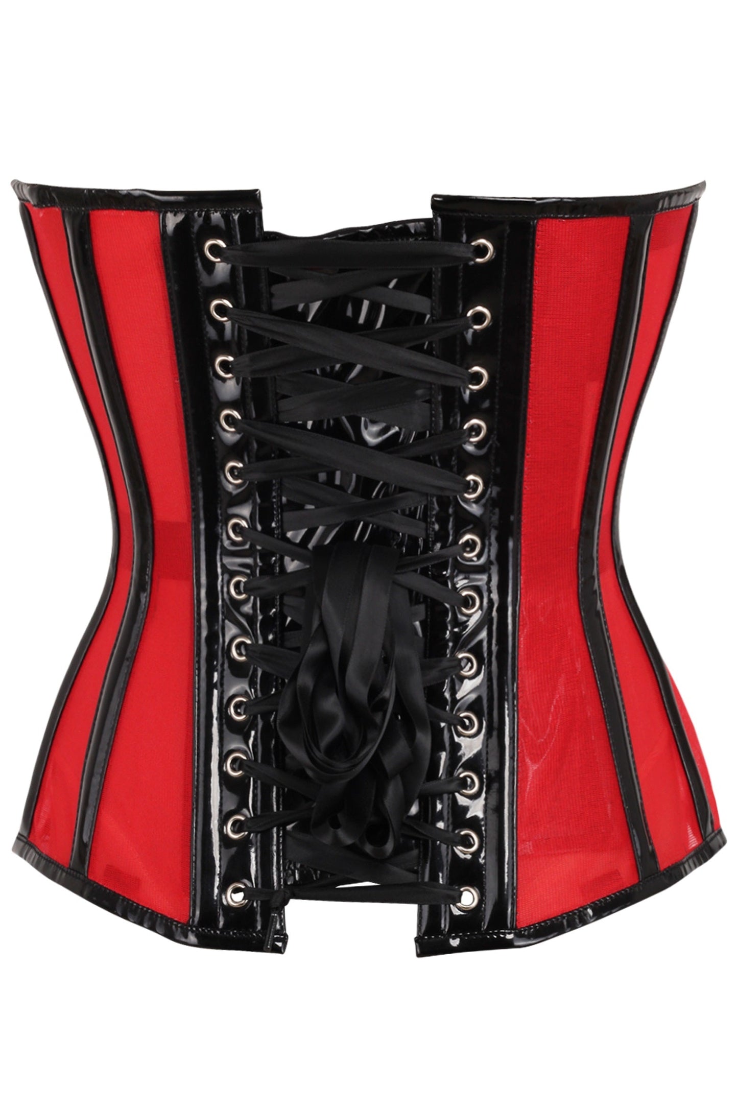 Daisy TD-231 Red Mesh Net w/Patent Steel Boned Overbust Corset