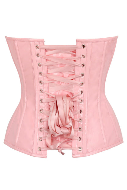 Daisy TD-232 Lt Pink Patent Leather Steel Boned Overbust Corset
