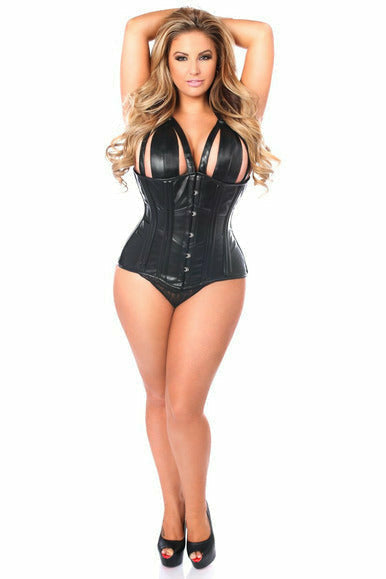 Daisy Faux Leather Steel Boned Underbust Corset TD-317