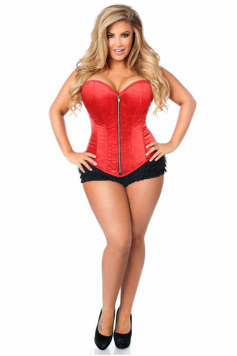 Daisy Red Satin Steel Boned Corset TD-601