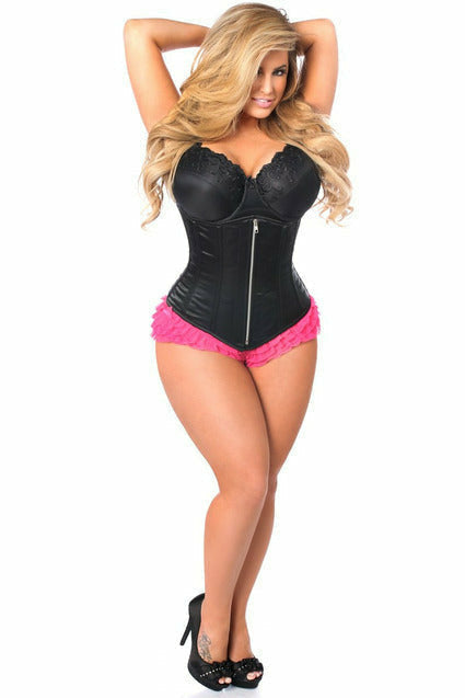 Daisy Black Satin Underbust Steel Boned Corset TD-614