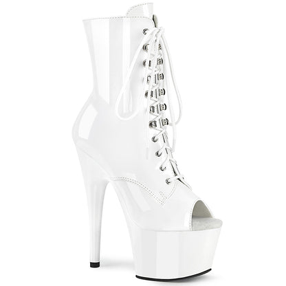 Pleaser Adore-1021 Peep Toe Lace Up Ankle Boot