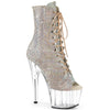 Pleaser Adore-1021C-RS Peep Toe Lace-Up Front Ankle Boot
