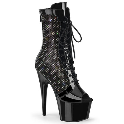 Pleaser Adore-1048RSNT Lace-Up Front Peep Toe Ankle Boot