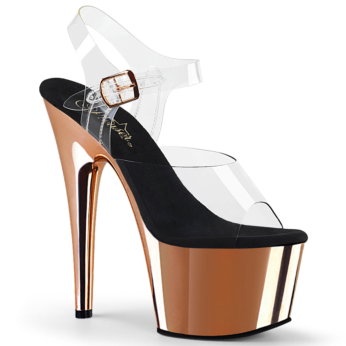 *Pleaser Adore-708 Ankle Strap Sandal W/Chrome Plated Bottom