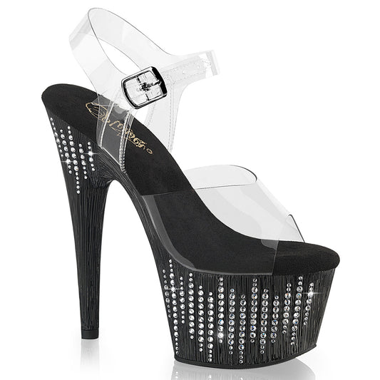 Pleaser Adore-708WFRS Ankle Strap Sandal W/RS Waterfall Design