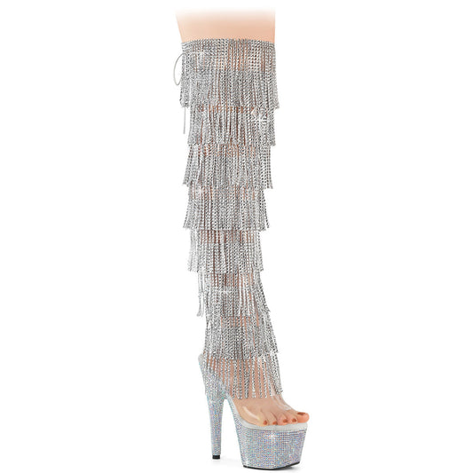 Pleaser Bejeweled-3019C-RSF-7 Over-The-Knee Boot W/Fringe