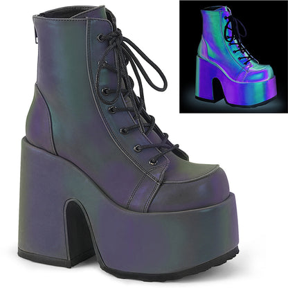 Demonia Camel-203 Platform Lace-Up Ankle Boot