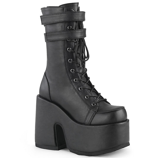 Demonia Camel-250 Lace-Up Mid-Calf Boot