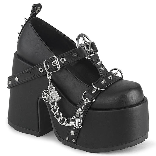 Demonia Camel-33 Platform Eyelet T-Strap Maryjane