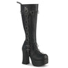 Demonia Charade-211 Knee High Boot W/Ornamental Buckle Details