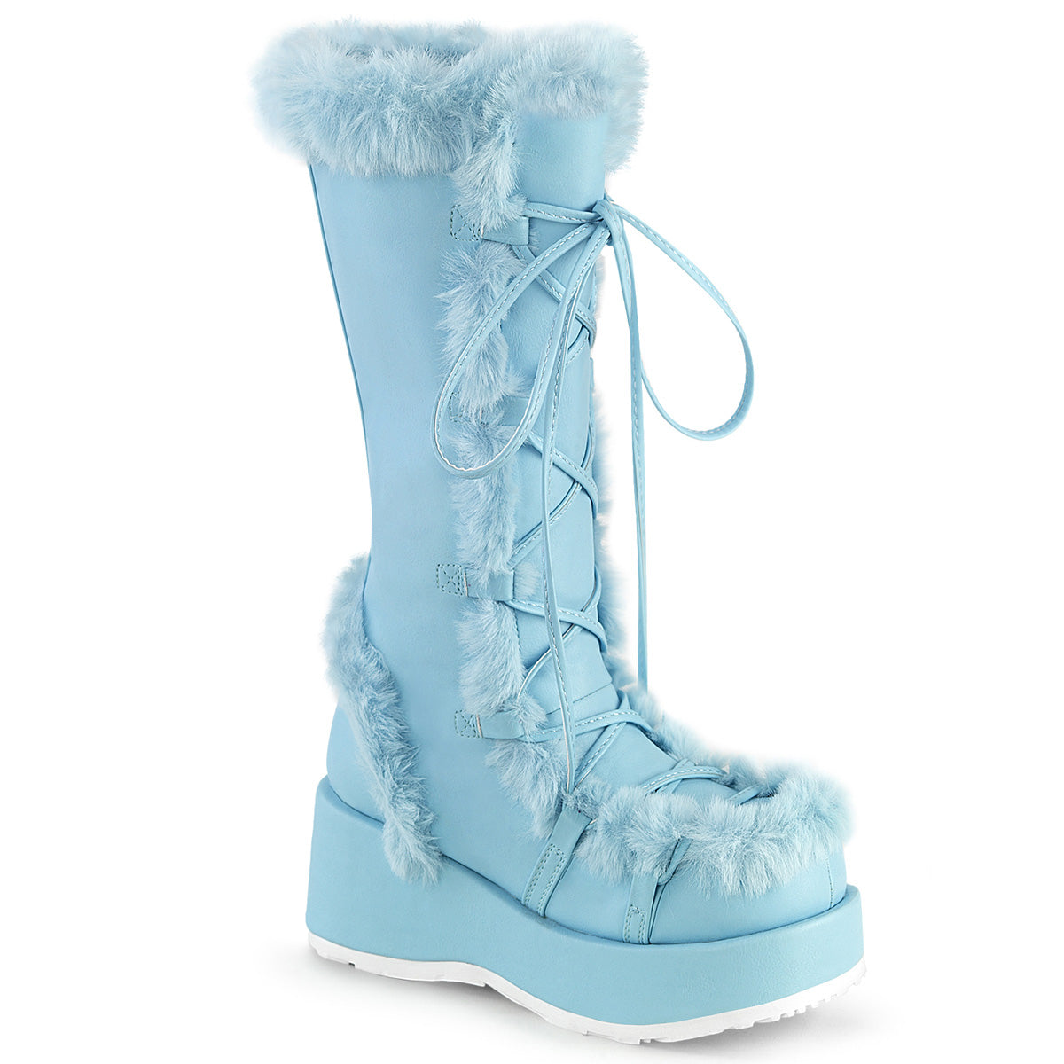 Demonia Cubby-311 Lace-Up Mid-Calf Boot W/Faux Fur